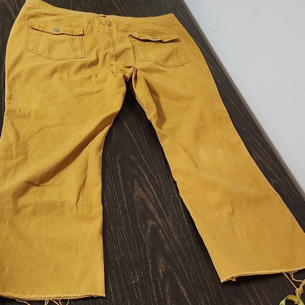 Anthropologie Pilcro Mustard Yellow Yaya Highrise Wide Leg Pants 34 - Picture 9 of 9